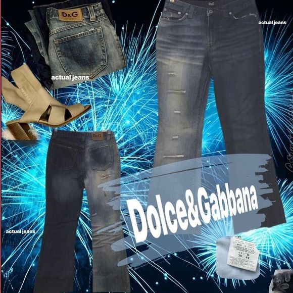 Dolce & Gabbana| 2-Tone Leg | Distressed | Luxury Denim Jeans - Picture 1 of 15